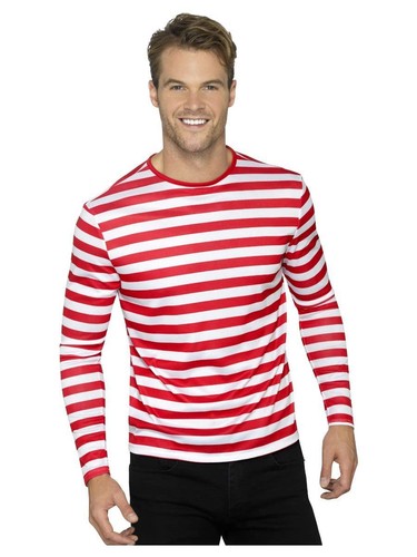 Smiffys stripy shirt red - stripy, t-shirt,